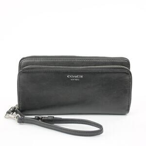 Coach Black Double Zip Wallet